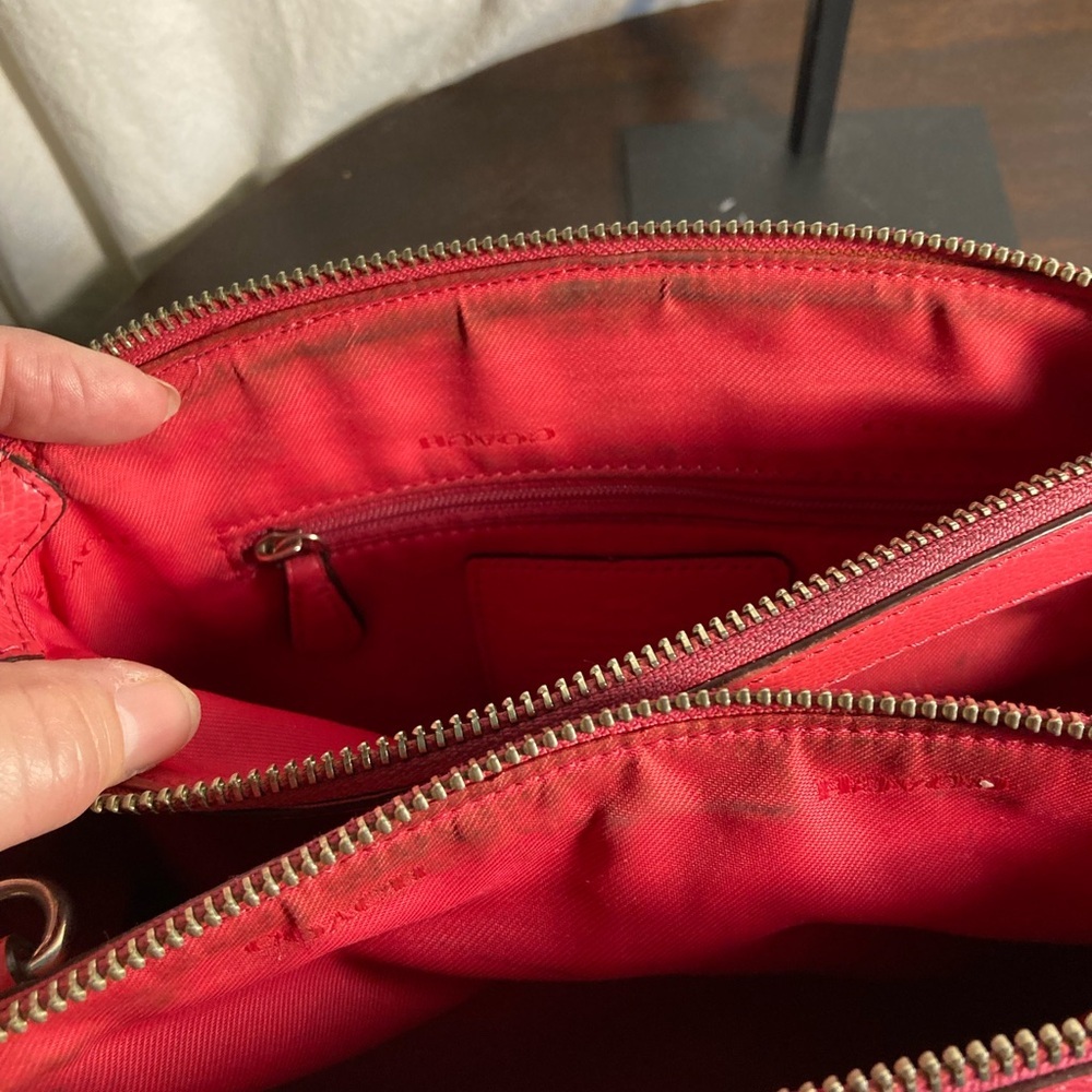 COACH PINK LEATHER SATCHEL TOTE SHOULDERBAG - Picture 10 of 13